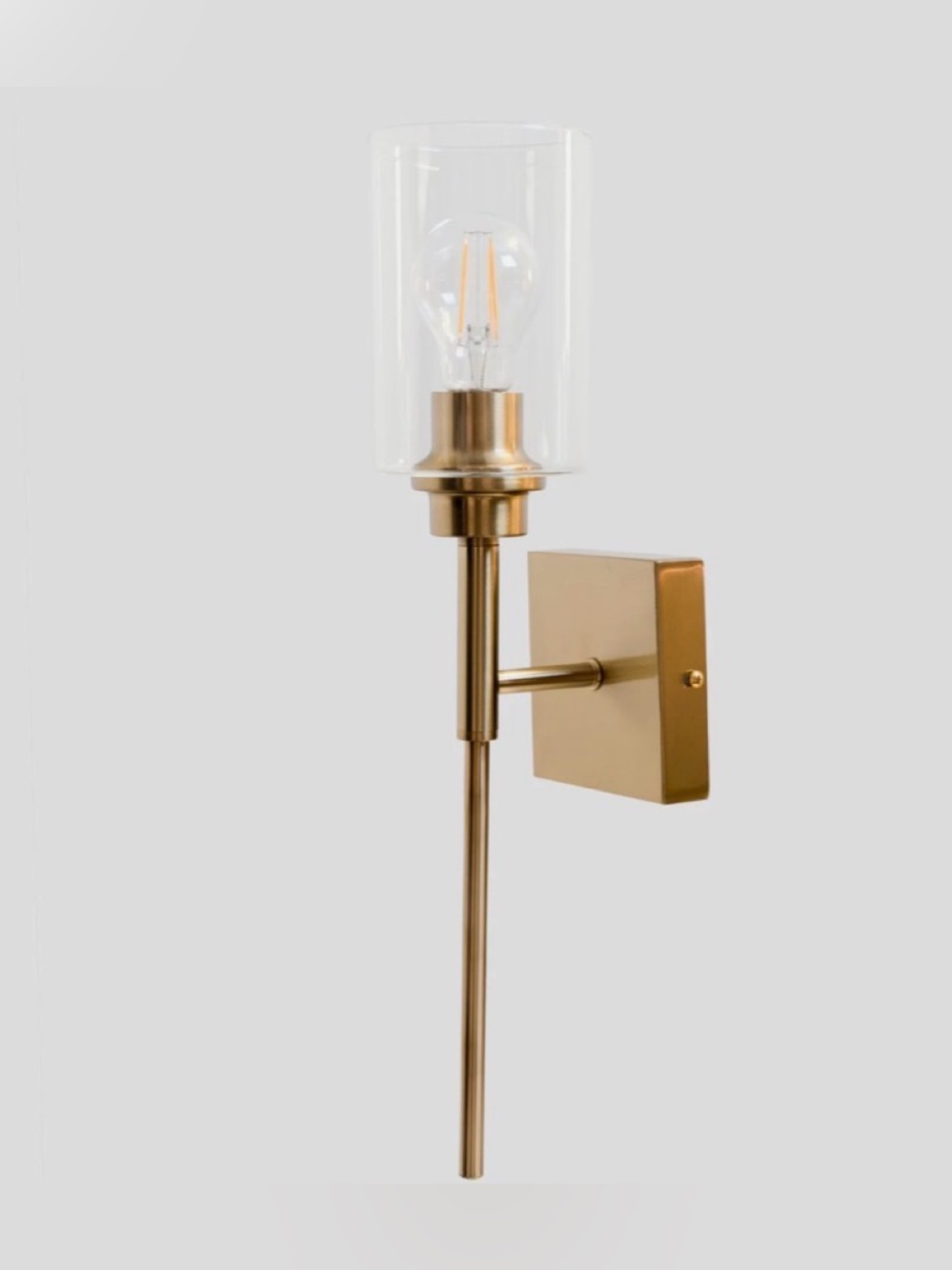 Modern Gold Wall Sconce with Clear Glass Shade by Augelight NWT